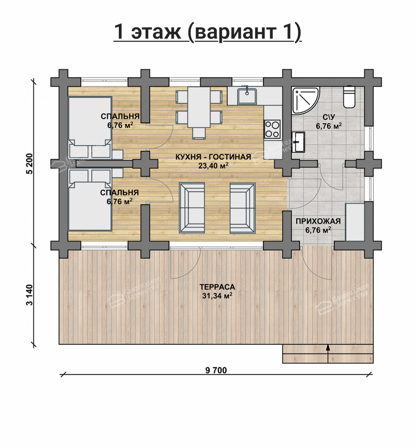 Дом из бревна VZ-171